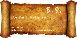 Bonfert Valéria névjegykártya